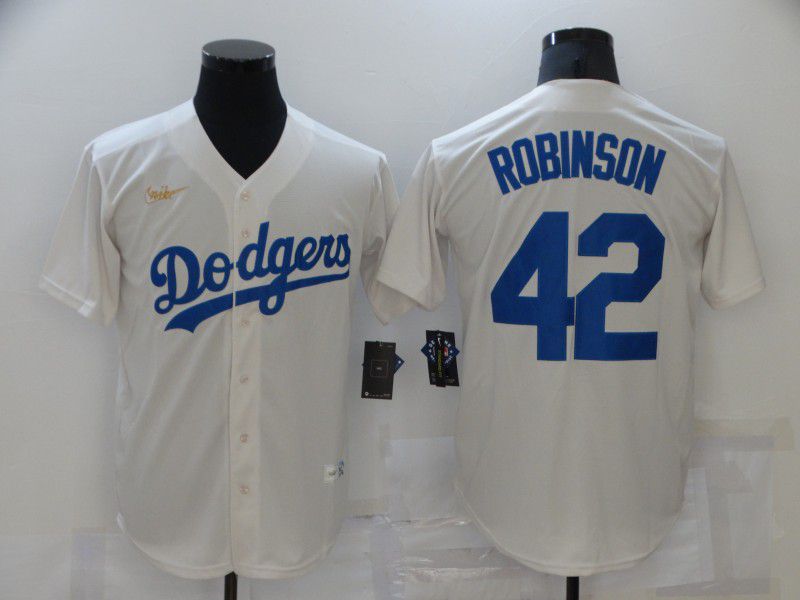 Men Los Angeles Dodgers 42 Robinson White Throwback Game 2021 Nike MLB Jersey